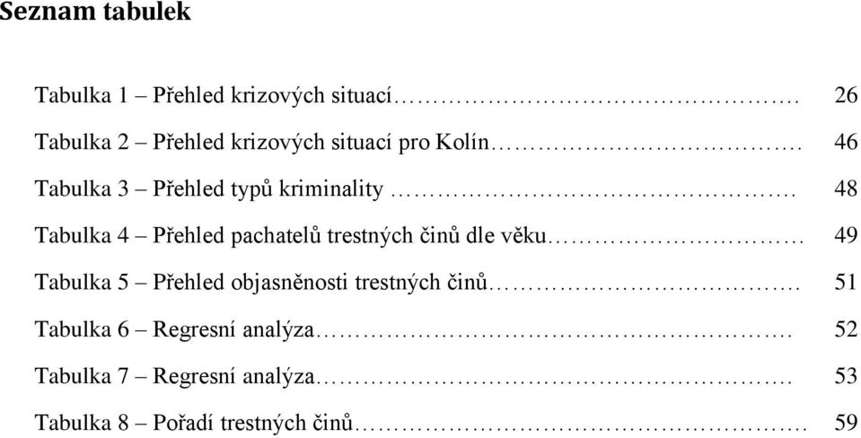 46 Tabulka 3 Přehled typů kriminality.