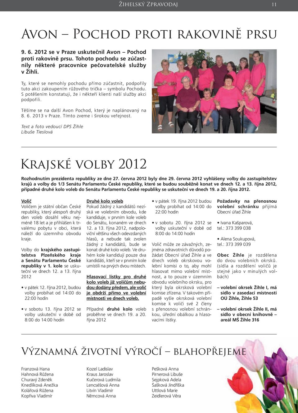 Těšíme se na další Avon Pochod, který je naplánovaný na 8. 6. 2013 v Praze. Tímto zveme i širokou veřejnost.
