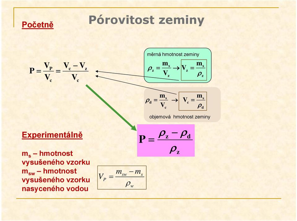 vysušeného vzorku m sw hmotnost vysušeného vzorku