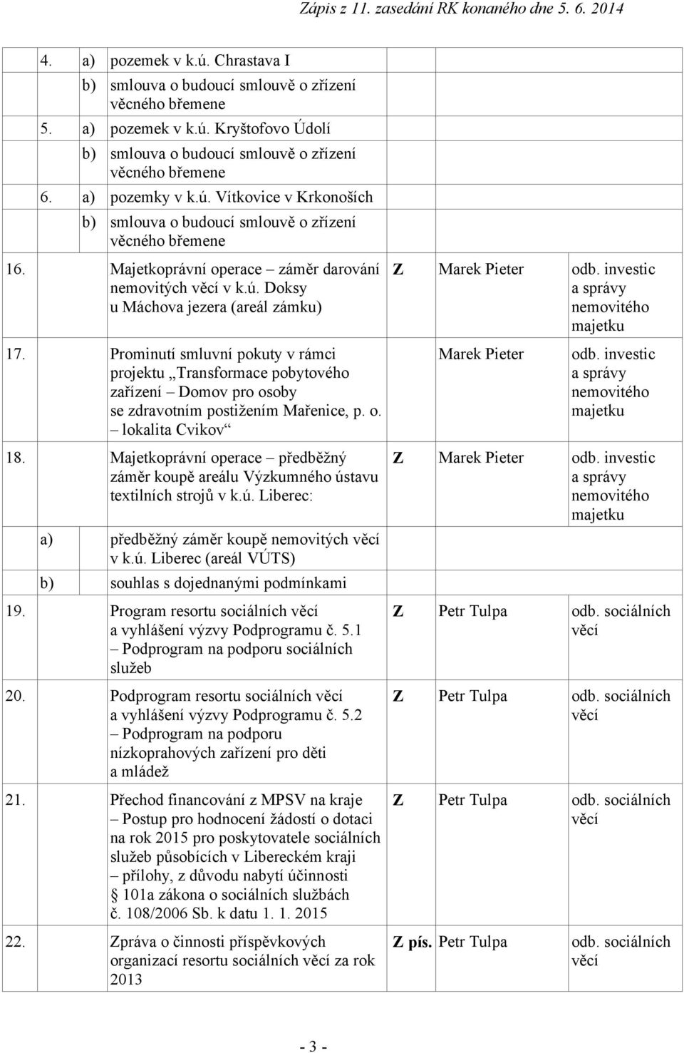 Prominutí smluvní pokuty v rámci projektu Transformace pobytového zařízení Domov pro osoby se zdravotním postižením Mařenice, p. o. lokalita Cvikov 18.