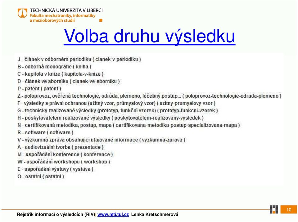 výsledku
