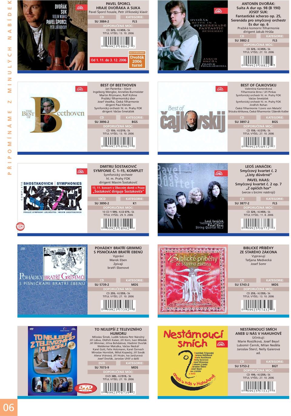 2006 BEETHOVEN Jan Panenka klavír Ingeborg Wenglor, Annelies Burmeister Martin Ritzmann, Rolf Kühne Pražský filharmonický sbor Josef Veselka, Česká filharmonie dirgent Paul Kletzki Symfonický
