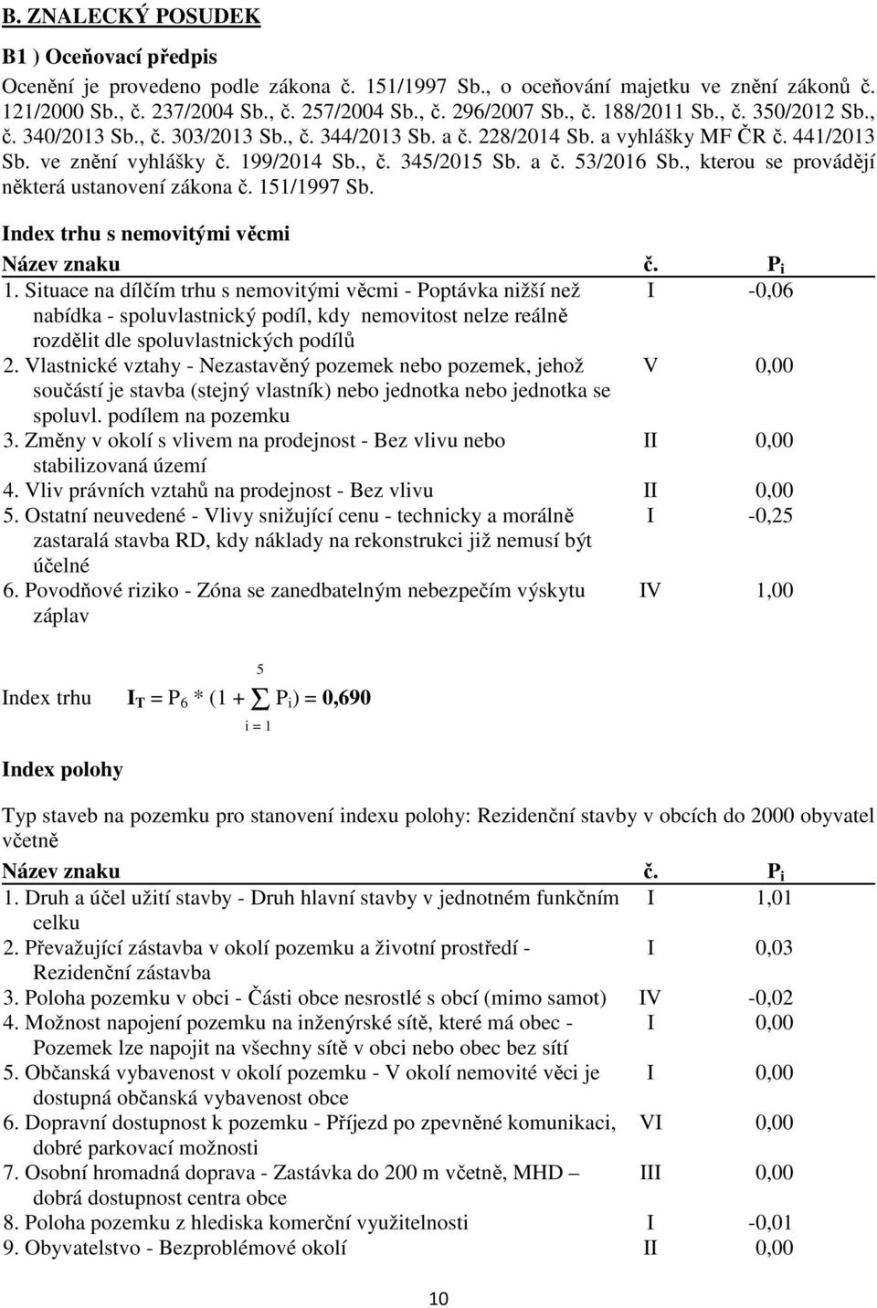 , kterou se provádějí některá ustanovení zákona č. 151/1997 Sb. Index trhu s nemovitými věcmi Název znaku č. P i 1.