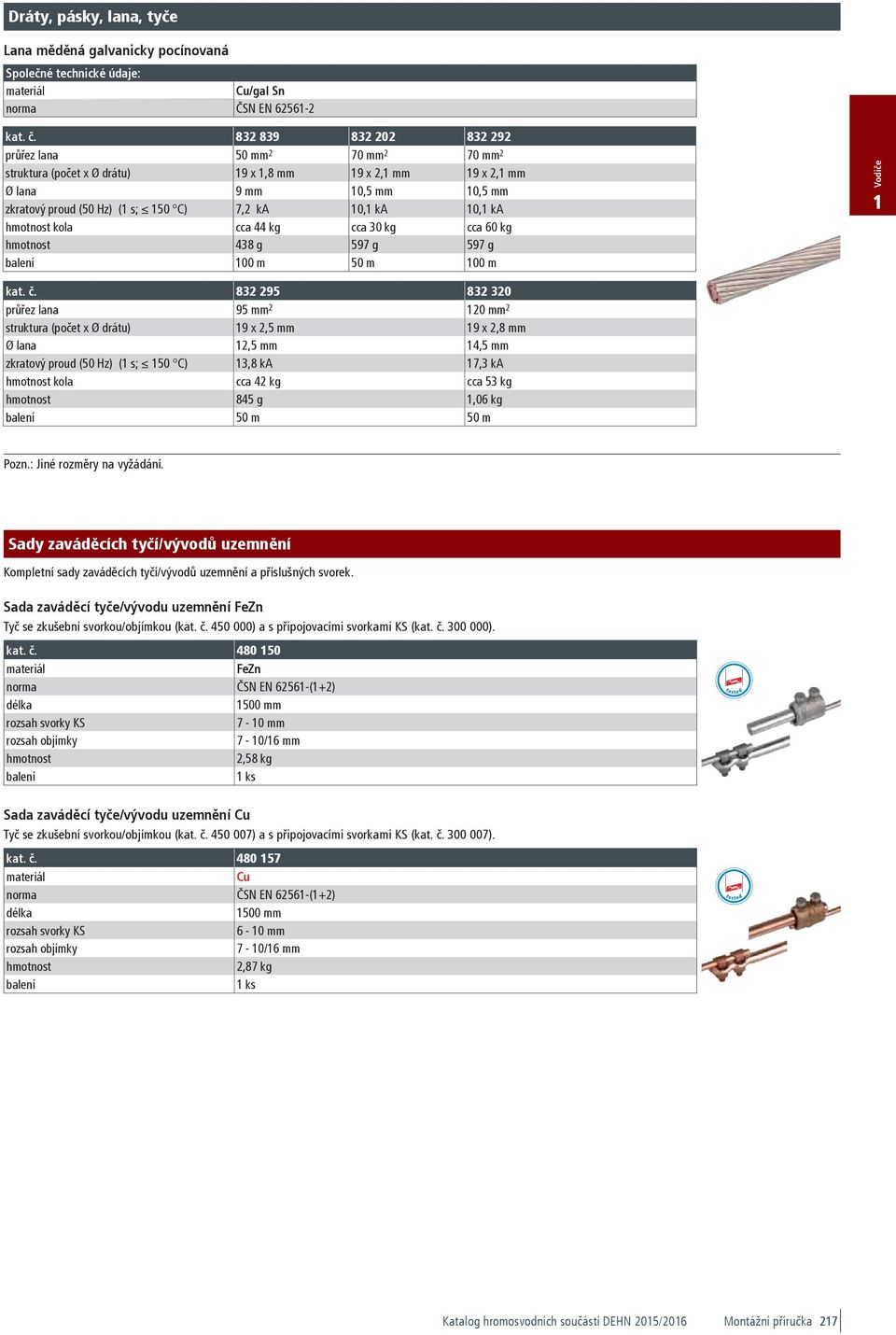 4033642964 2-3-,06 kg 50 m 40,20 480 50 EESS 6 500 TM 2KS7.0 STTZN 480 50 4033640959-2- 2,58 kg Stk. 26,50 480 57 EESS 6 500 TM 2KS7.0 CU 480 57 40336409577-2- 2,87 kg Stk.