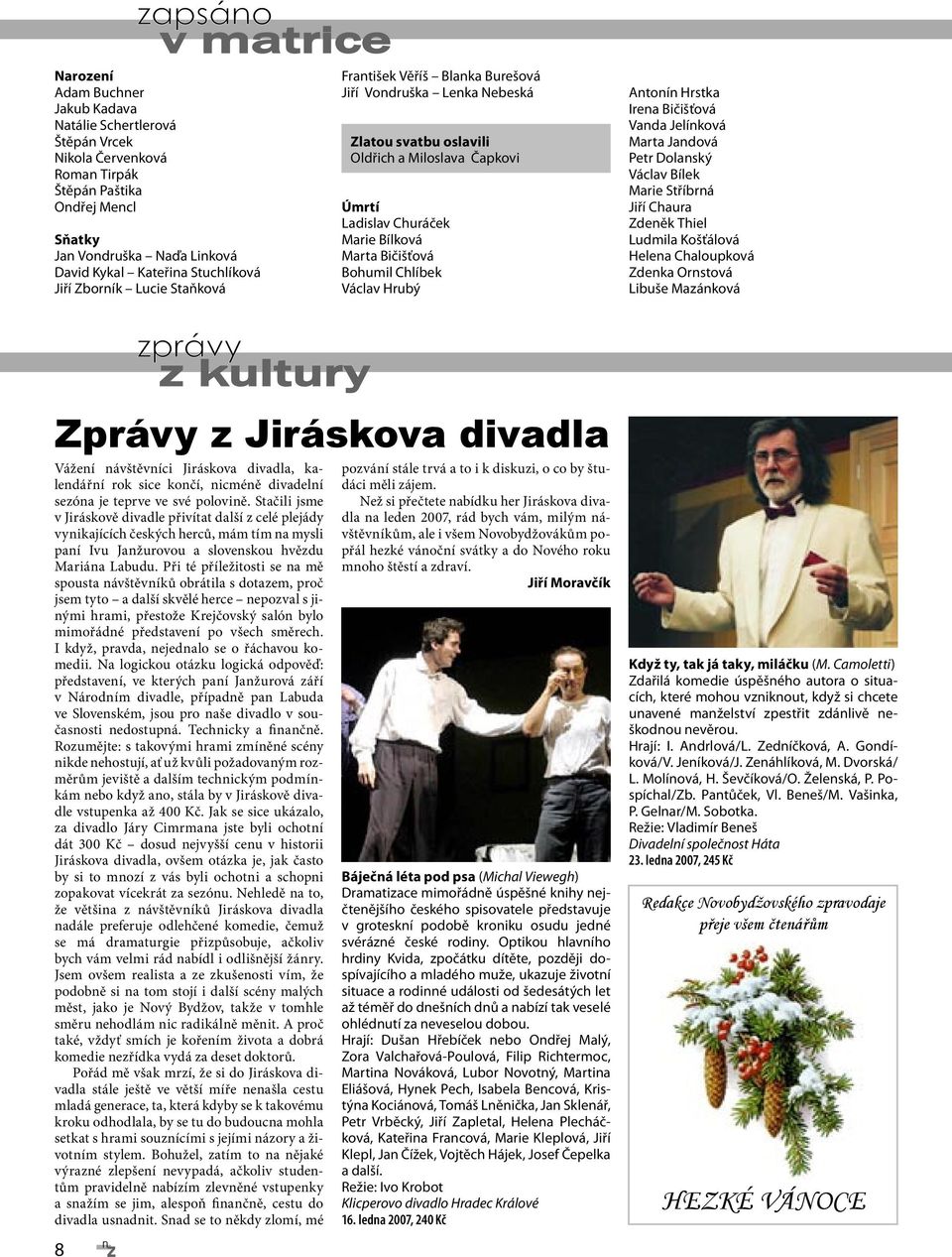 Chlíbek Václav Hrubý Antonín Hrstka Irena Bičišťová Vanda Jelínková Marta Jandová Petr Dolanský Václav Bílek Marie Stříbrná Jiří Chaura Zdeněk Thiel Ludmila Košťálová Helena Chaloupková Zdenka