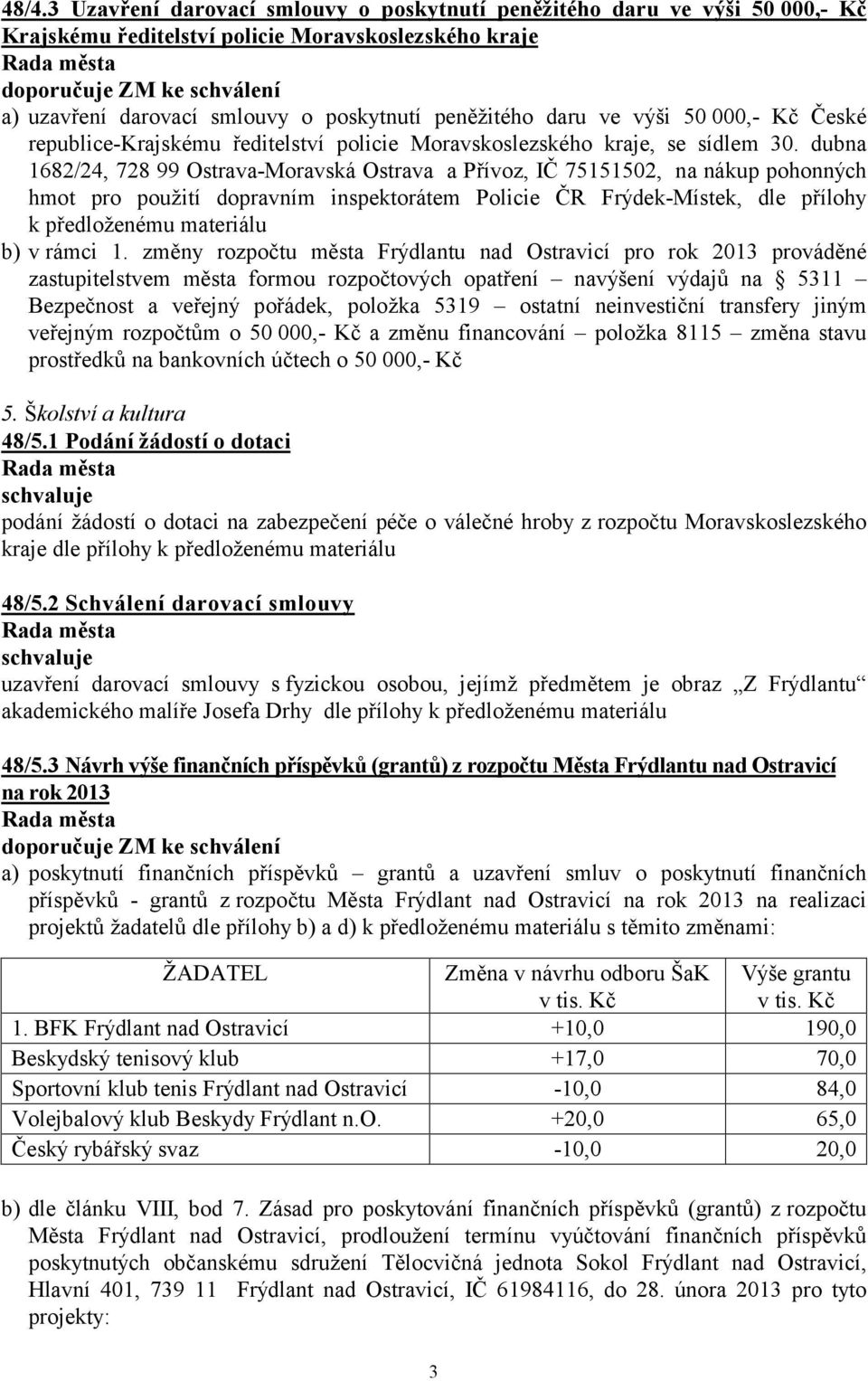 dubna 1682/24, 728 99 Ostrava-Moravská Ostrava a Přívoz, IČ 75151502, na nákup pohonných hmot pro použití dopravním inspektorátem Policie ČR Frýdek-Místek, dle přílohy b) v rámci 1.