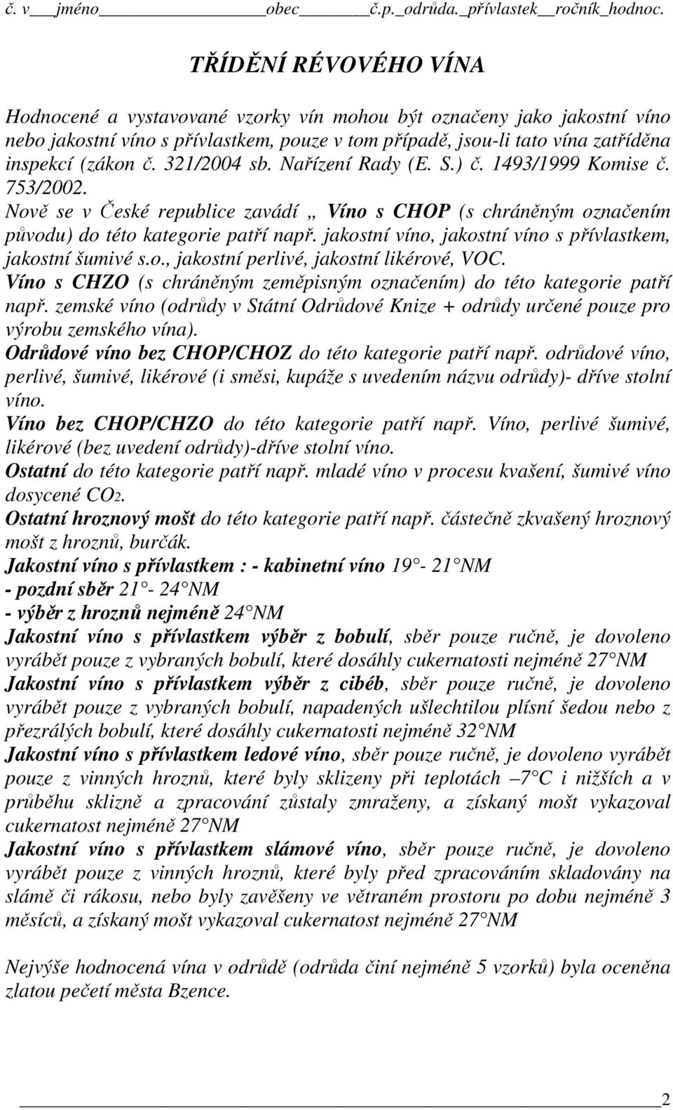 jakostní víno, jakostní víno s přívlastkem, jakostní šumivé s.o., jakostní perlivé, jakostní likérové, VOC. Víno s CHZO (s chráněným zeměpisným označením) do této kategorie patří např.