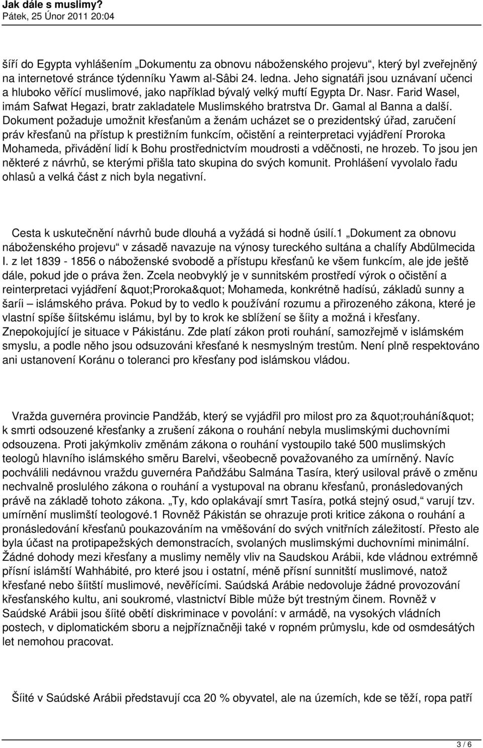Gamal al Banna a další.