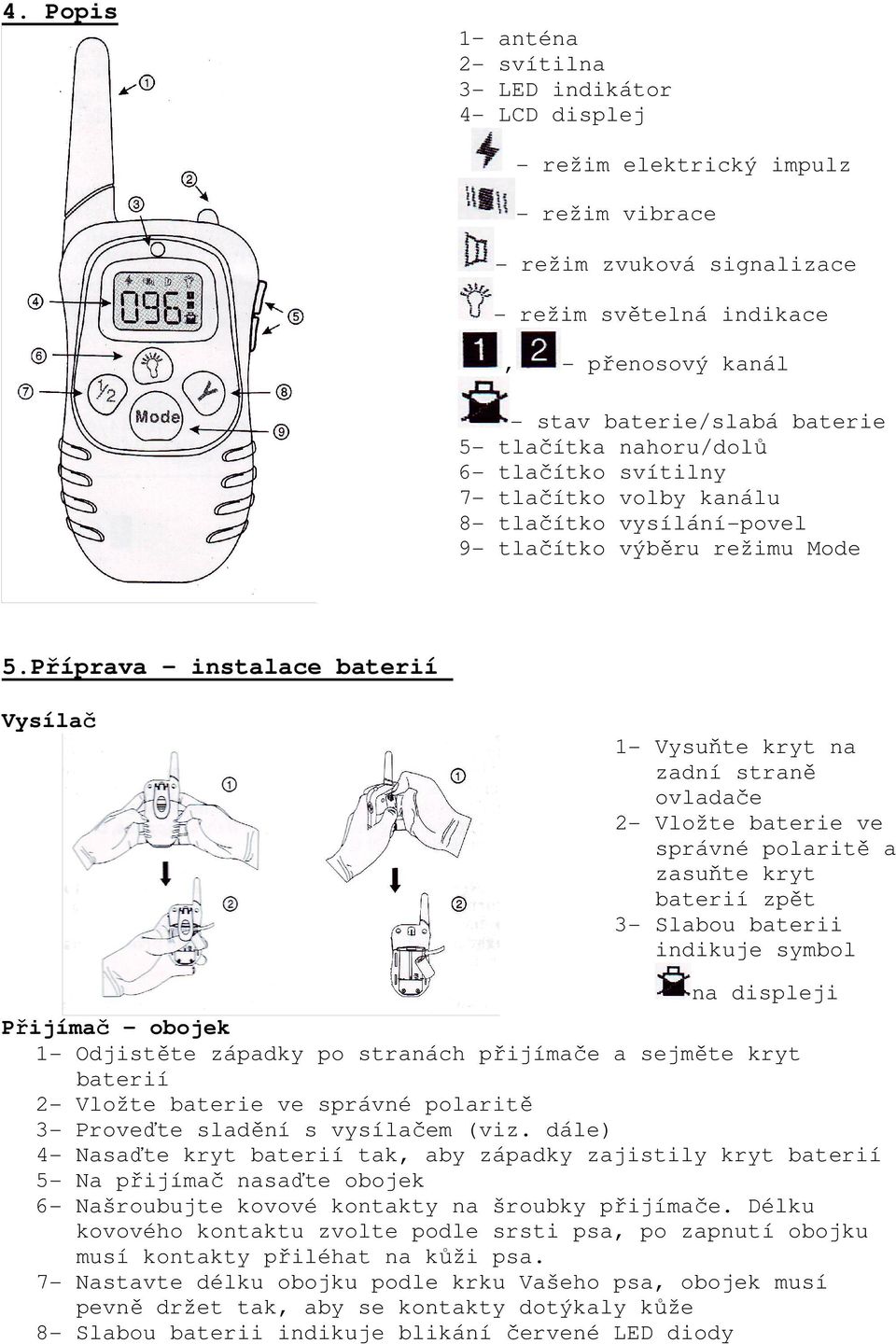 Elektronický výcvikový obojek DOG-T05L - PDF Free Download