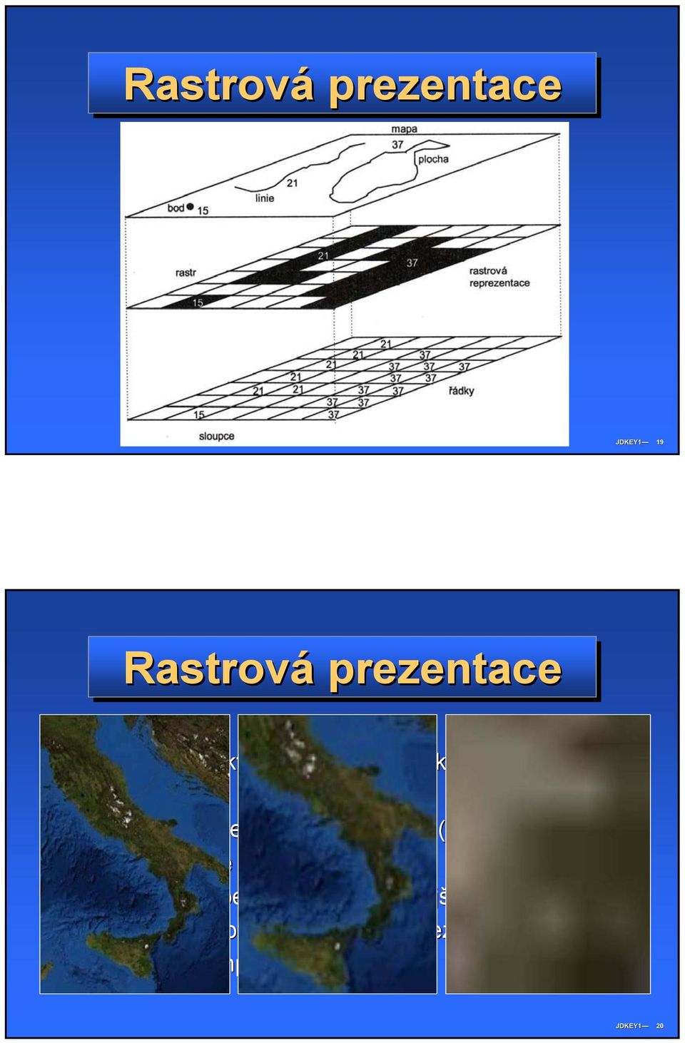 i tvar) méně přesné než vektorové analytické operace jsou výkonnější