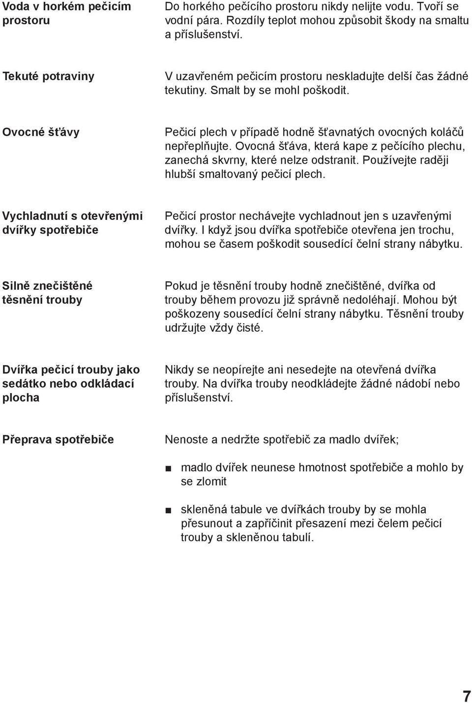 Ovocná šťáva, která kape z pečícího plechu, zanechá skvrny, které nelze odstranit. Používejte raději hlubší smaltovaný pečicí plech.