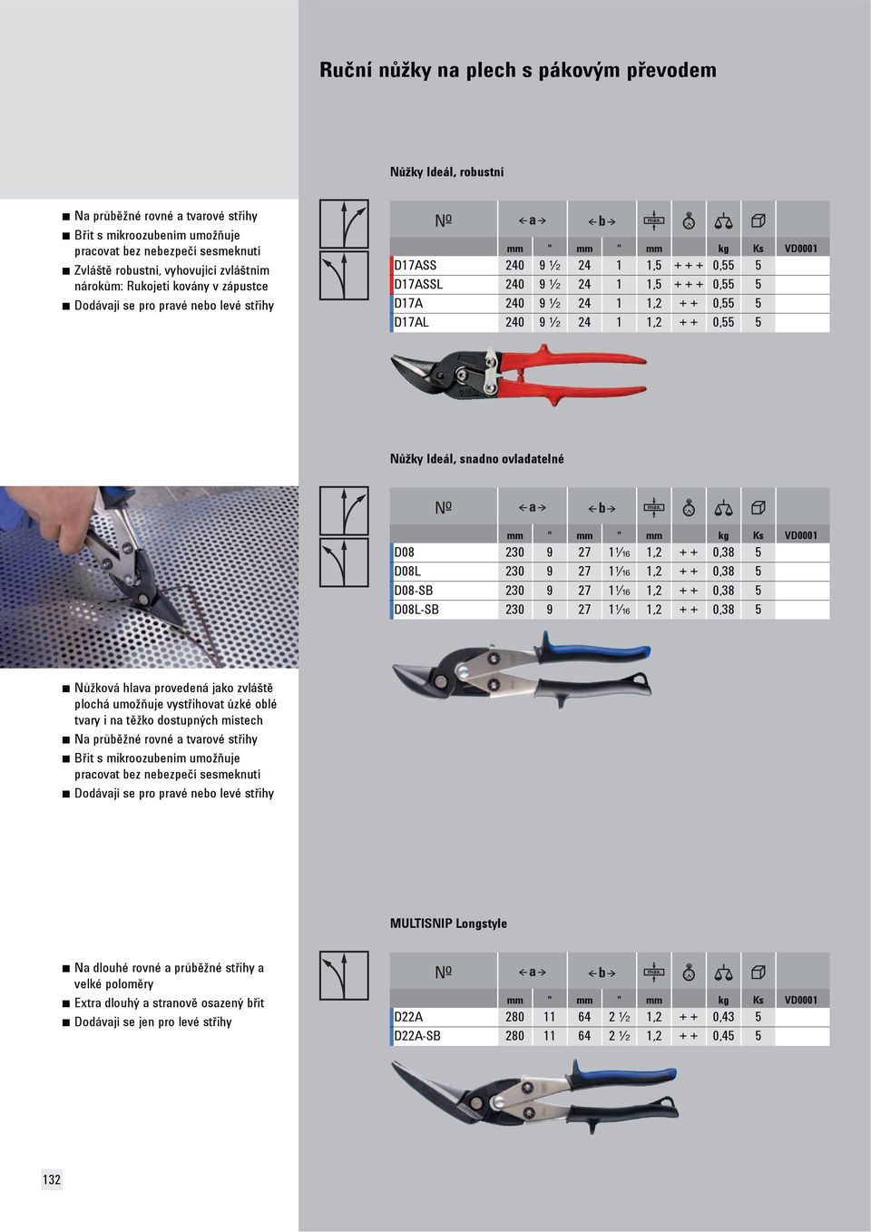 + 0,55 5 D17AL 240 9 I 24 1 1,2 + + 0,55 5 N žky Ideál, snadno ovladatelné mm " mm " mm kg Ks VD0001 D08 230 9 27 1Q 1,2 + + 0,38 5 D08L 230 9 27 1Q 1,2 + + 0,38 5 D08-SB 230 9 27 1Q 1,2 + + 0,38 5
