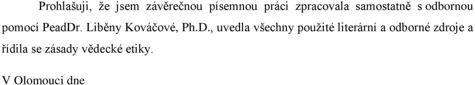 Liběny Kováčové, Ph.D.