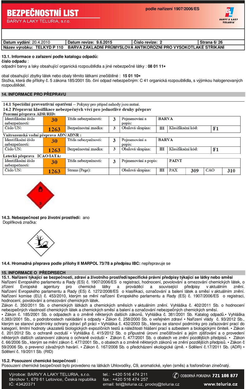 Číslo revize: 2 Strana 6/ 26 13