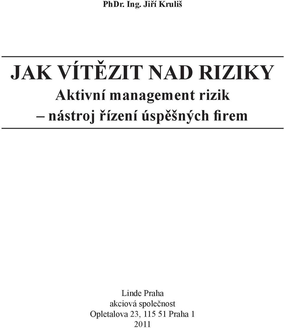 management rizik nástroj řízení úspěšných