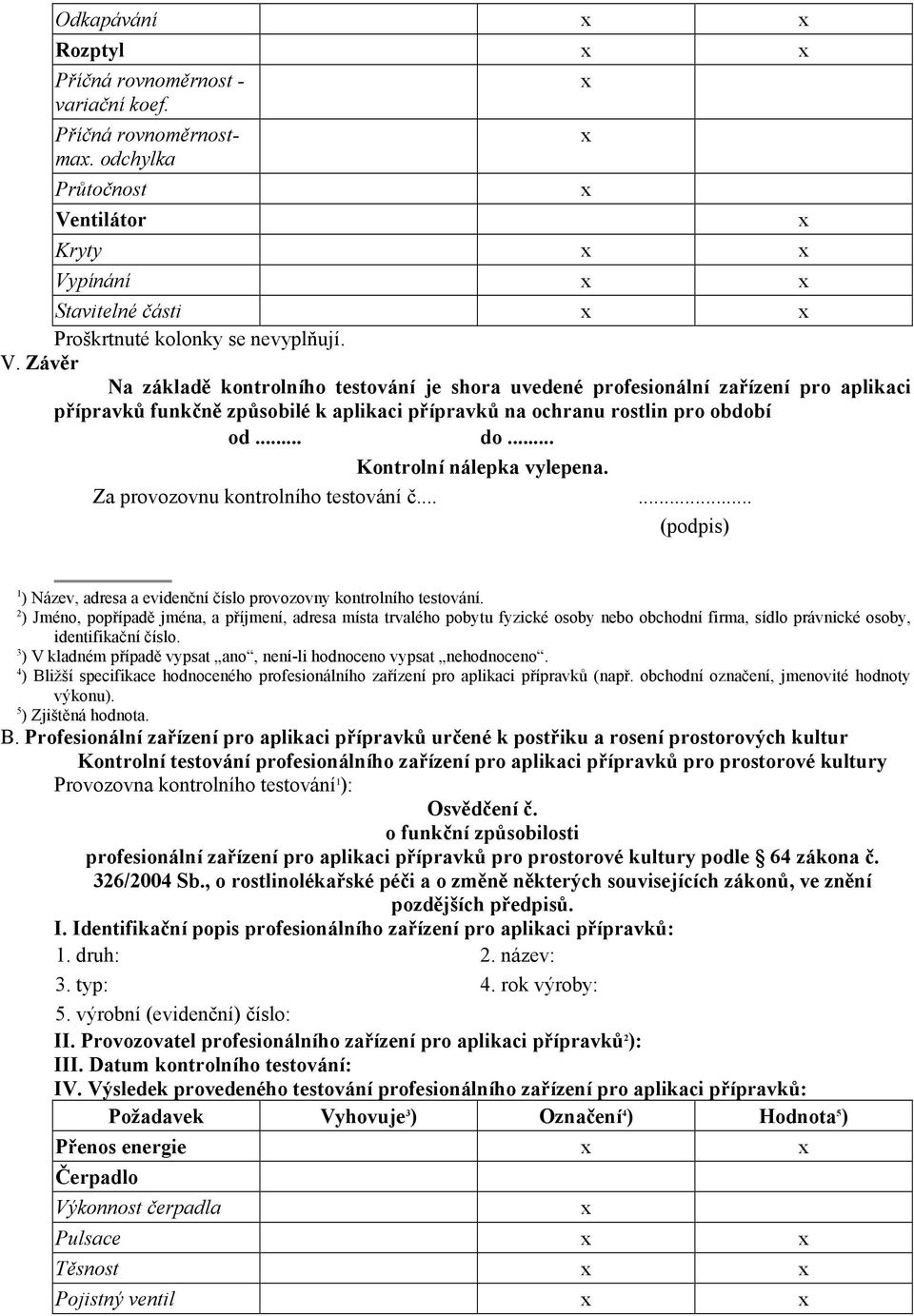 .. do... Kontrolní nálepka vylepena. Za provozovnu kontrolního testování č...... (podpis) 1 ) Název, adresa a evidenční číslo provozovny kontrolního testování.