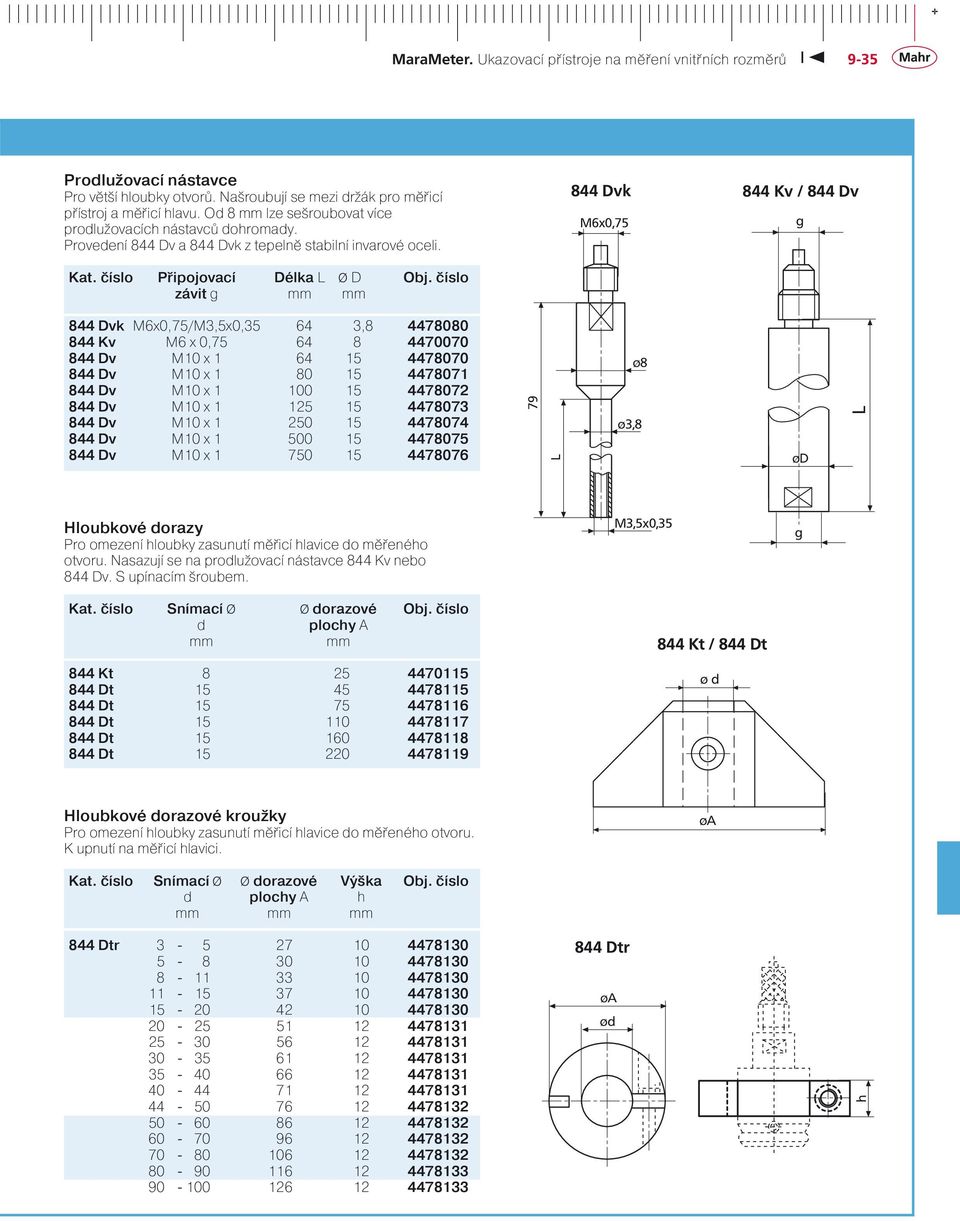 číslo závit 844 Dvk / 64 3,8 4478080 844 Kv M6 x 0,75 64 8 4470070 844 Dv M10 x 1 64 15 4478070 844 Dv M10 x 1 80 15 4478071 844 Dv M10 x 1 100 15 4478072 844 Dv M10 x 1 125 15 4478073 844 Dv M10 x 1