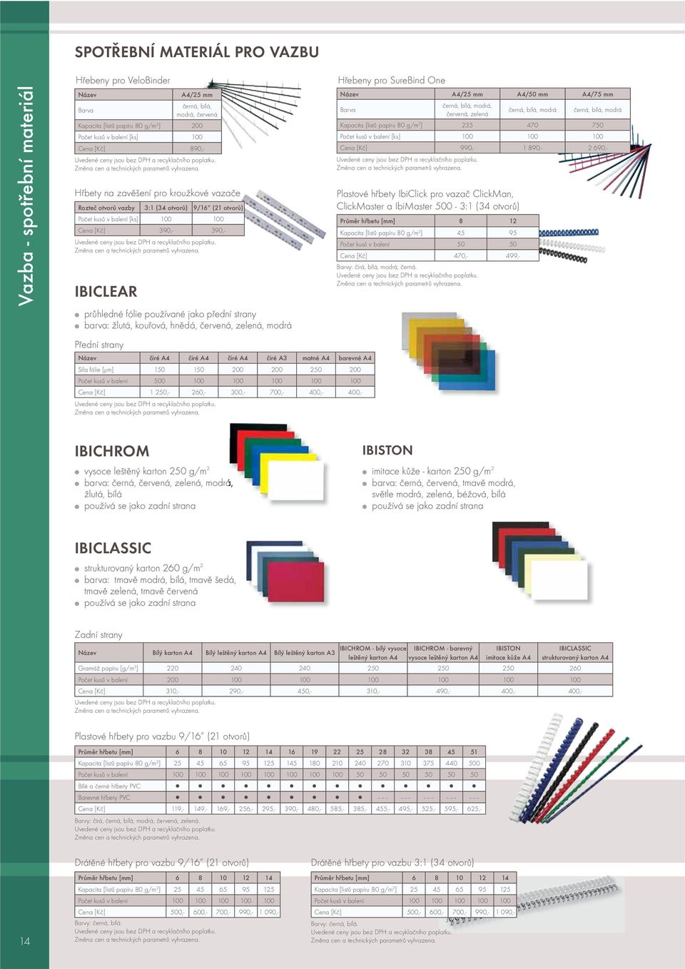 přední strany barva: žlutá, kouřová, hnědá, červená, zelená, modrá Přední strany Název čiré A4 čiré A4 čiré A4 čiré A3 matné A4 barevné A4 Síla fólie [µm] 150 150 200 200 250 200 Počet kusů v balení