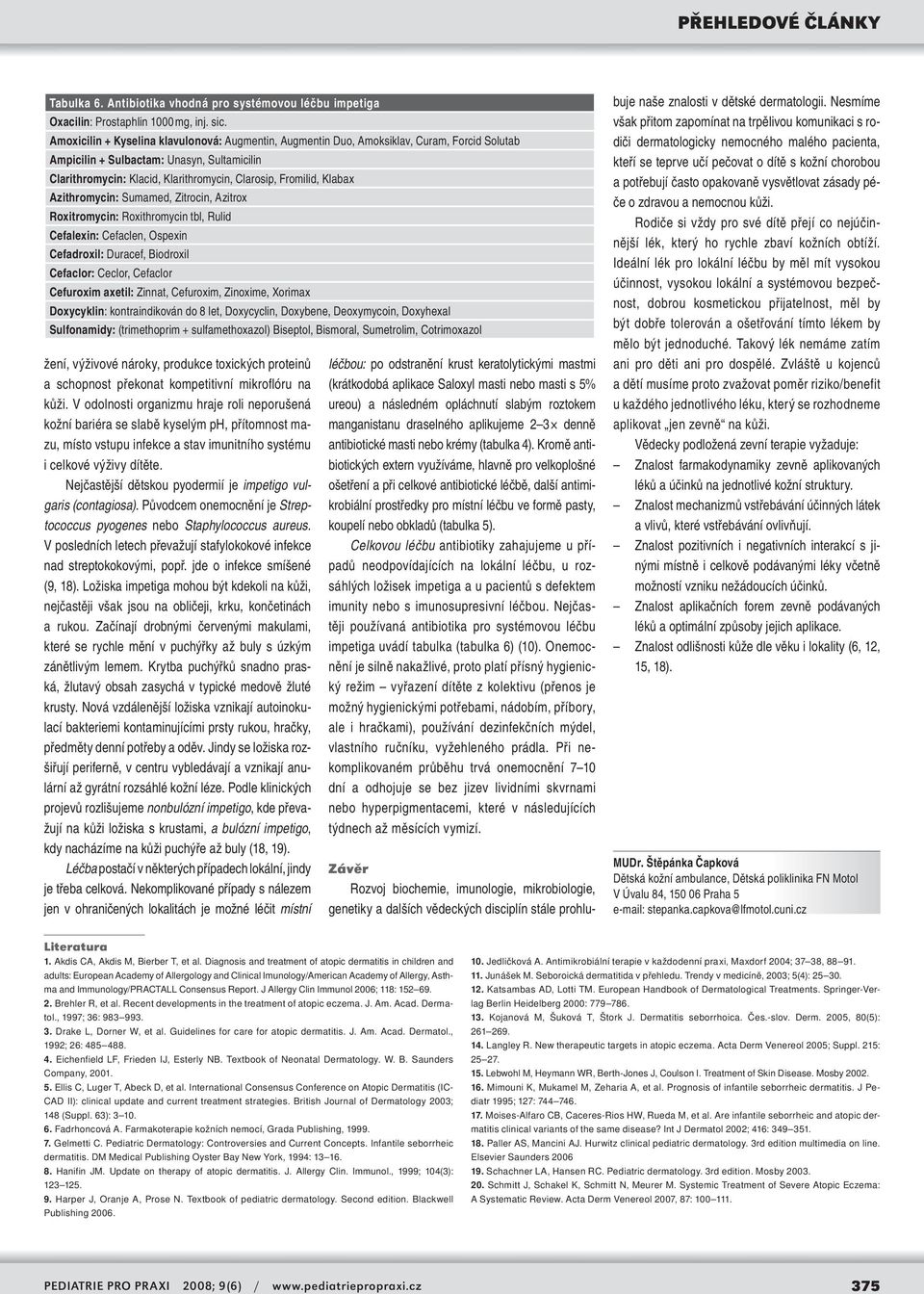Klabax Azithromycin: Sumamed, Zitrocin, Azitrox Roxitromycin: Roxithromycin tbl, Rulid Cefalexin: Cefaclen, Ospexin Cefadroxil: Duracef, Biodroxil Cefaclor: Ceclor, Cefaclor Cefuroxim axetil: Zinnat,
