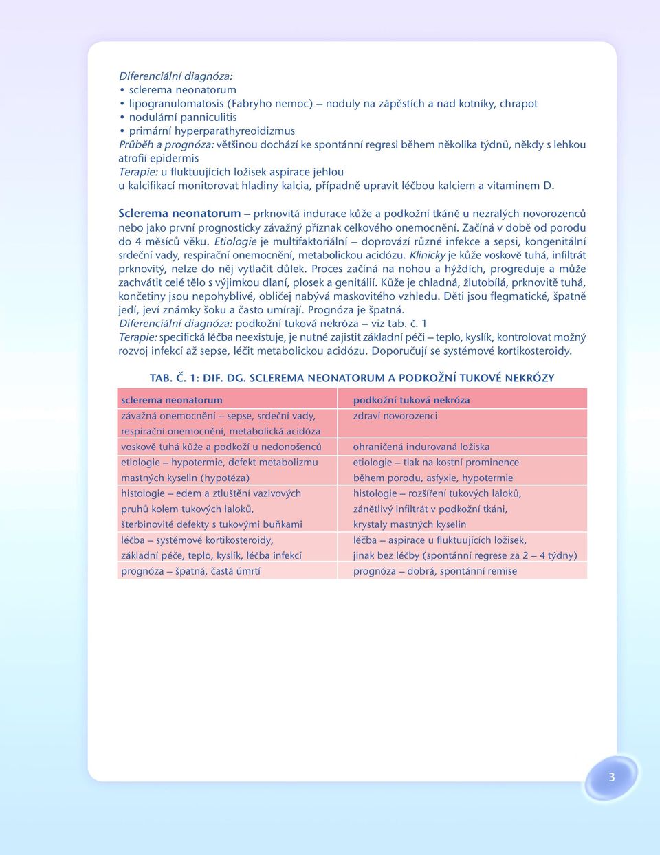 vitaminem D. Sclerema neonatorum prknovitá indurace kůže a podkožní tkáně u nezralých novorozenců nebo jako první prognosticky závažný příznak celkového onemocnění.