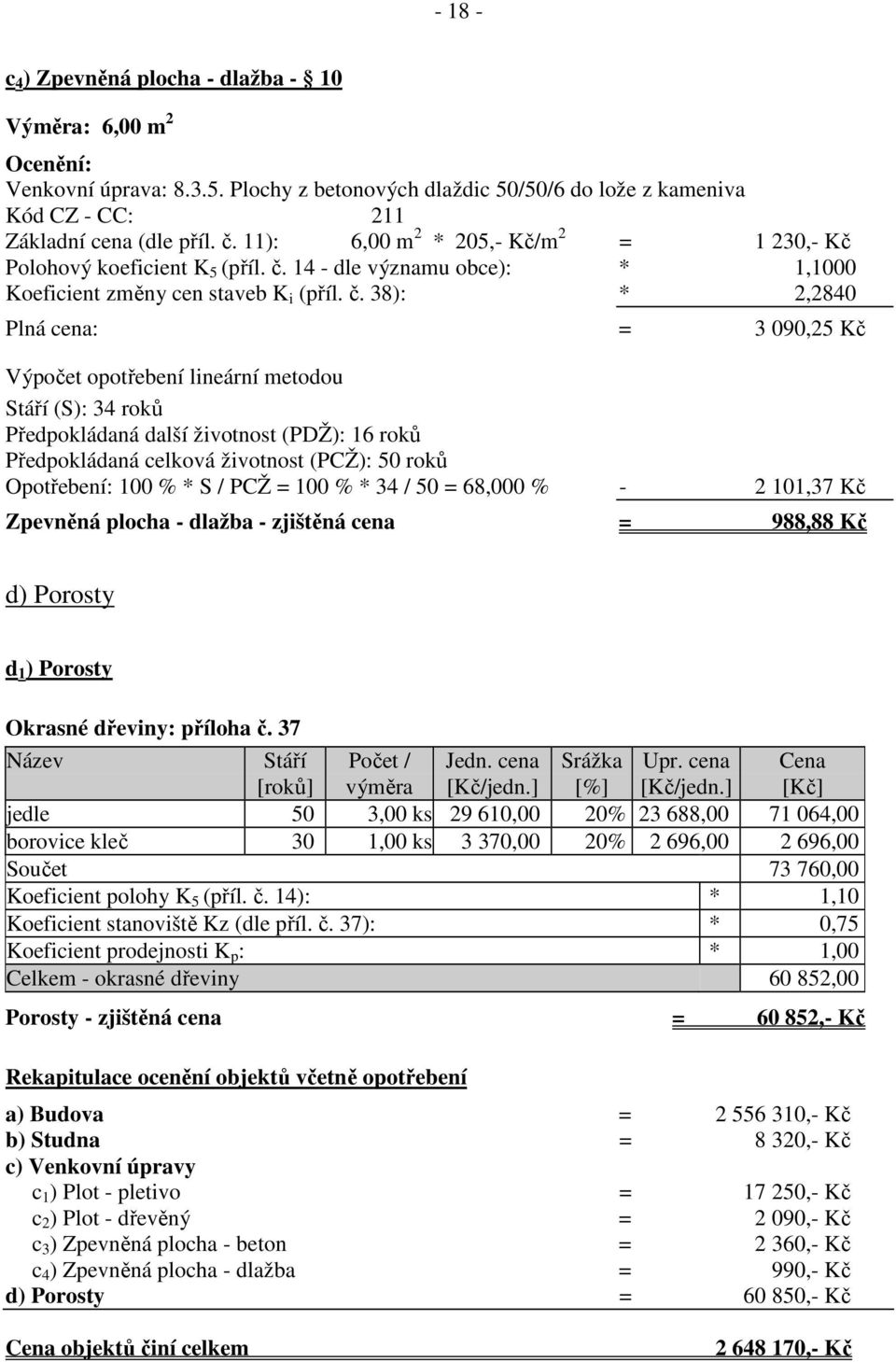 14 - dle významu obce): * 1,1000 Koeficient změny cen staveb K i (příl. č.