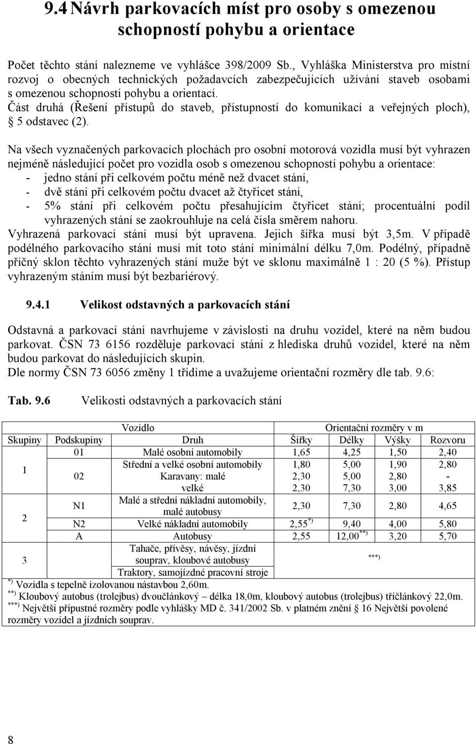 Část druhá (Řešení přístupů do staveb, přístupností do komunikací a veřejných ploch), 5 odstavec (2).