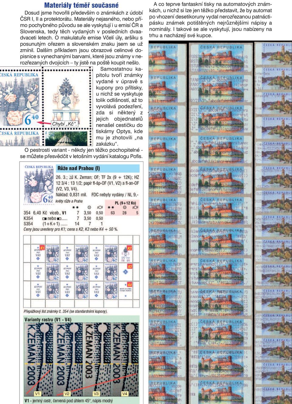 O makulatuře emise Včelí úly, aršíku s posunutým ořezem a slovenském znaku jsem se už zmínil.