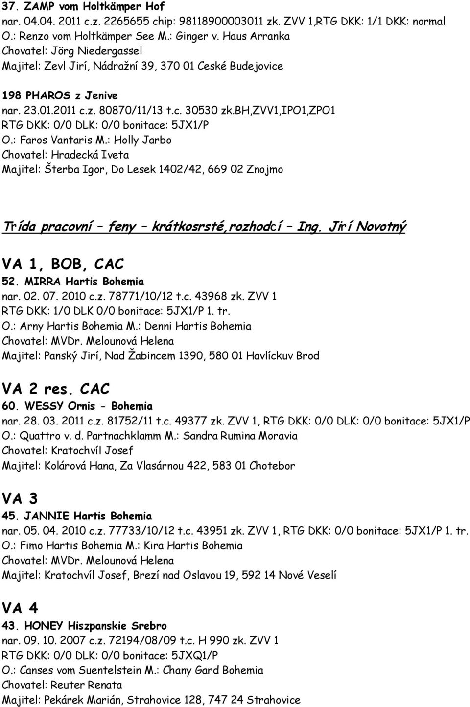 bh,zvv1,ipo1,zpo1 RTG DKK: 0/0 DLK: 0/0 bonitace: 5JX1/P O.: Faros Vantaris M.