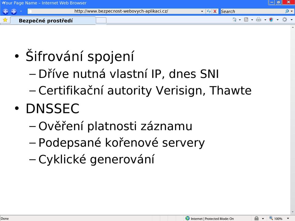 autority Verisign, Thawte DNSSEC Ověření