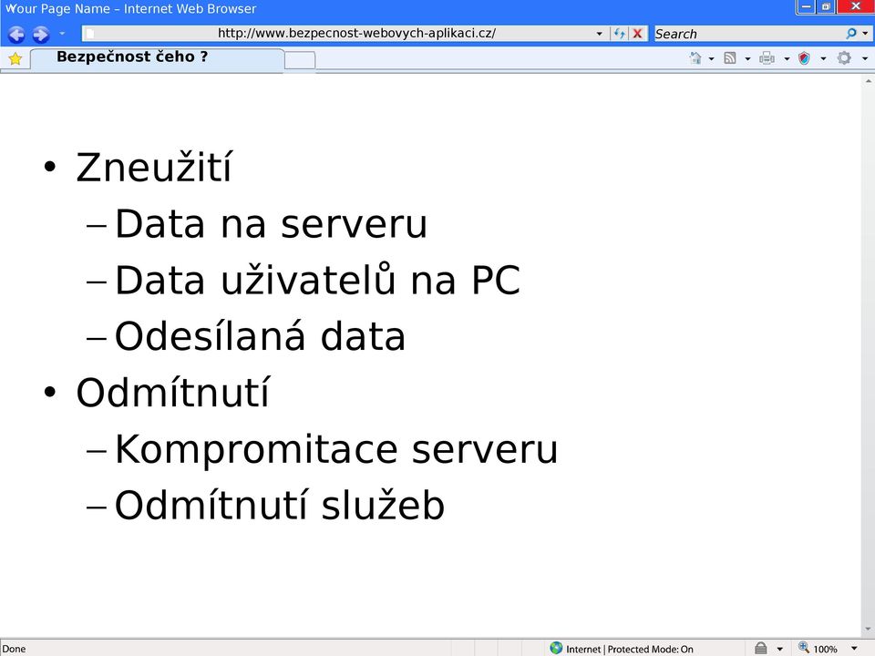 uživatelů na PC Odesílaná data