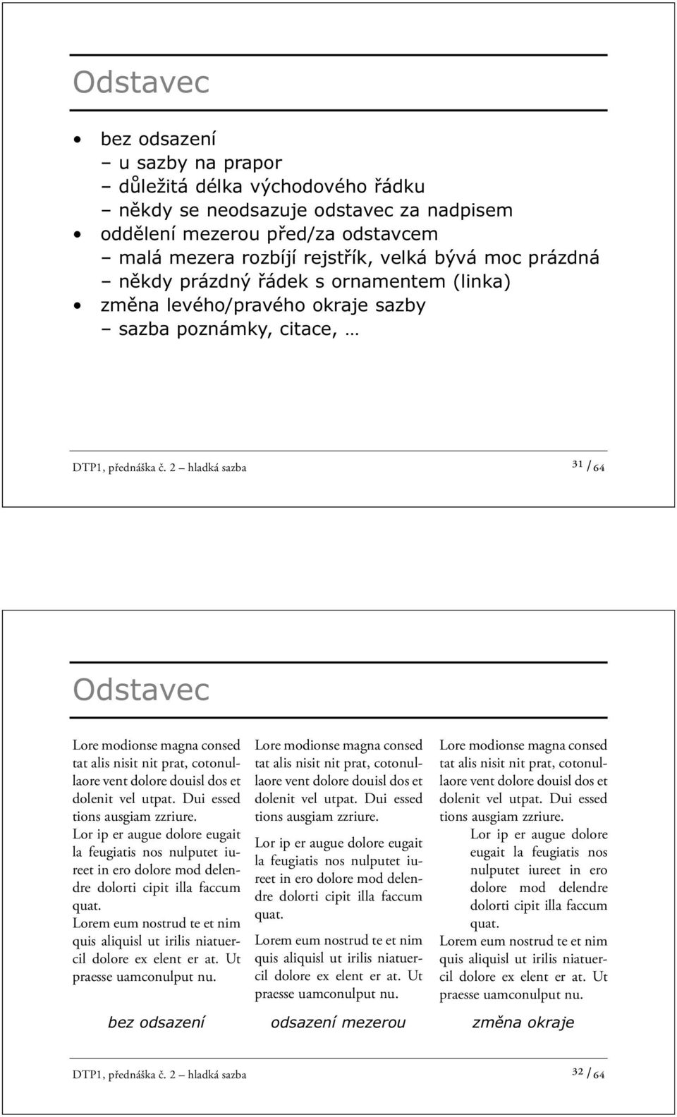 2 hladká sazba ³¹ /64 Odstavec Lore modionse magna consed tat alis nisit nit prat, cotonullaore vent dolore douisl dos et dolenit vel utpat. Dui essed tions ausgiam zzriure.