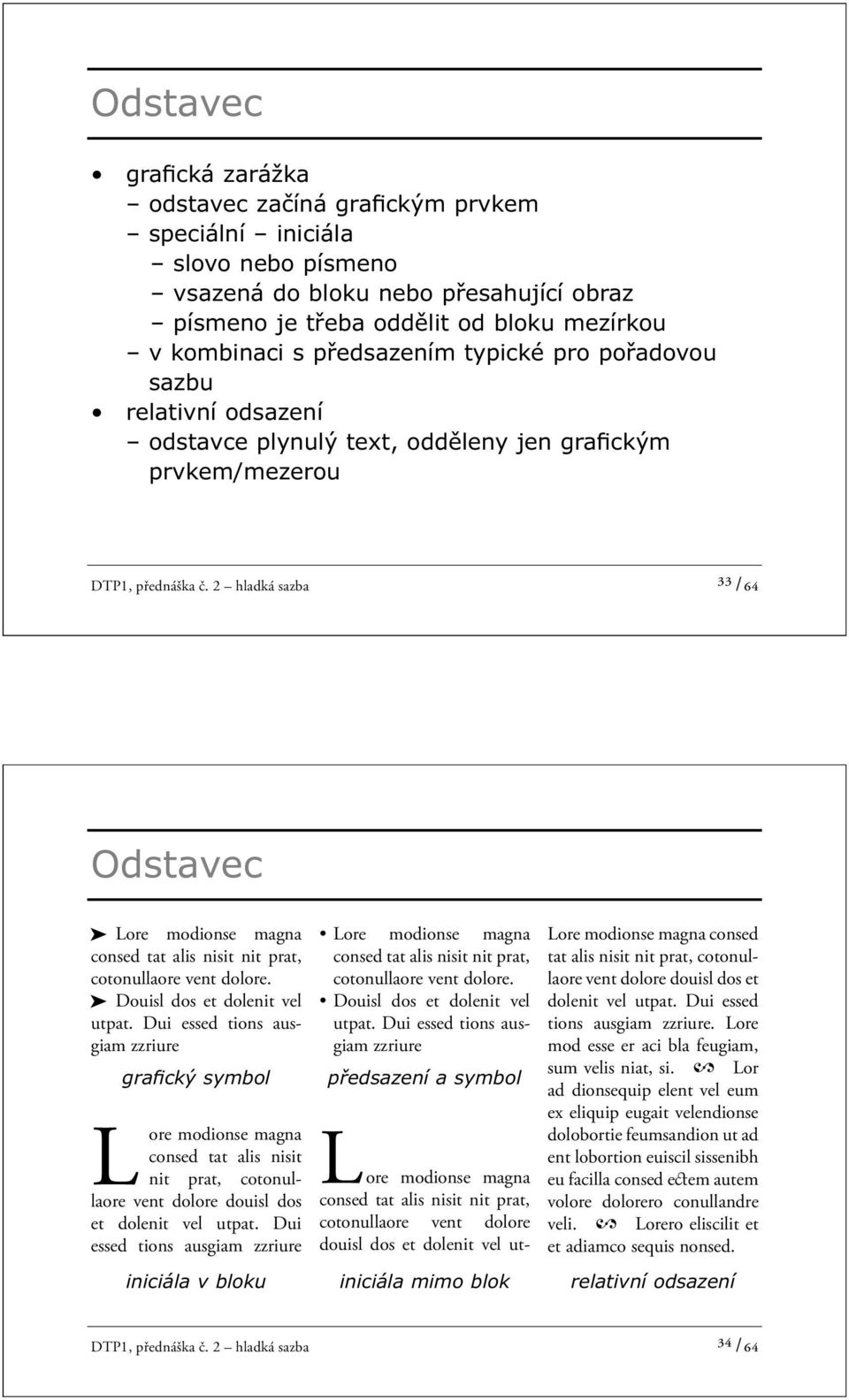 2 hladká sazba ³³ /64 Odstavec Lore modionse magna consed tat alis nisit nit prat, cotonullaore vent dolore. Douisl dos et dolenit vel utpat.
