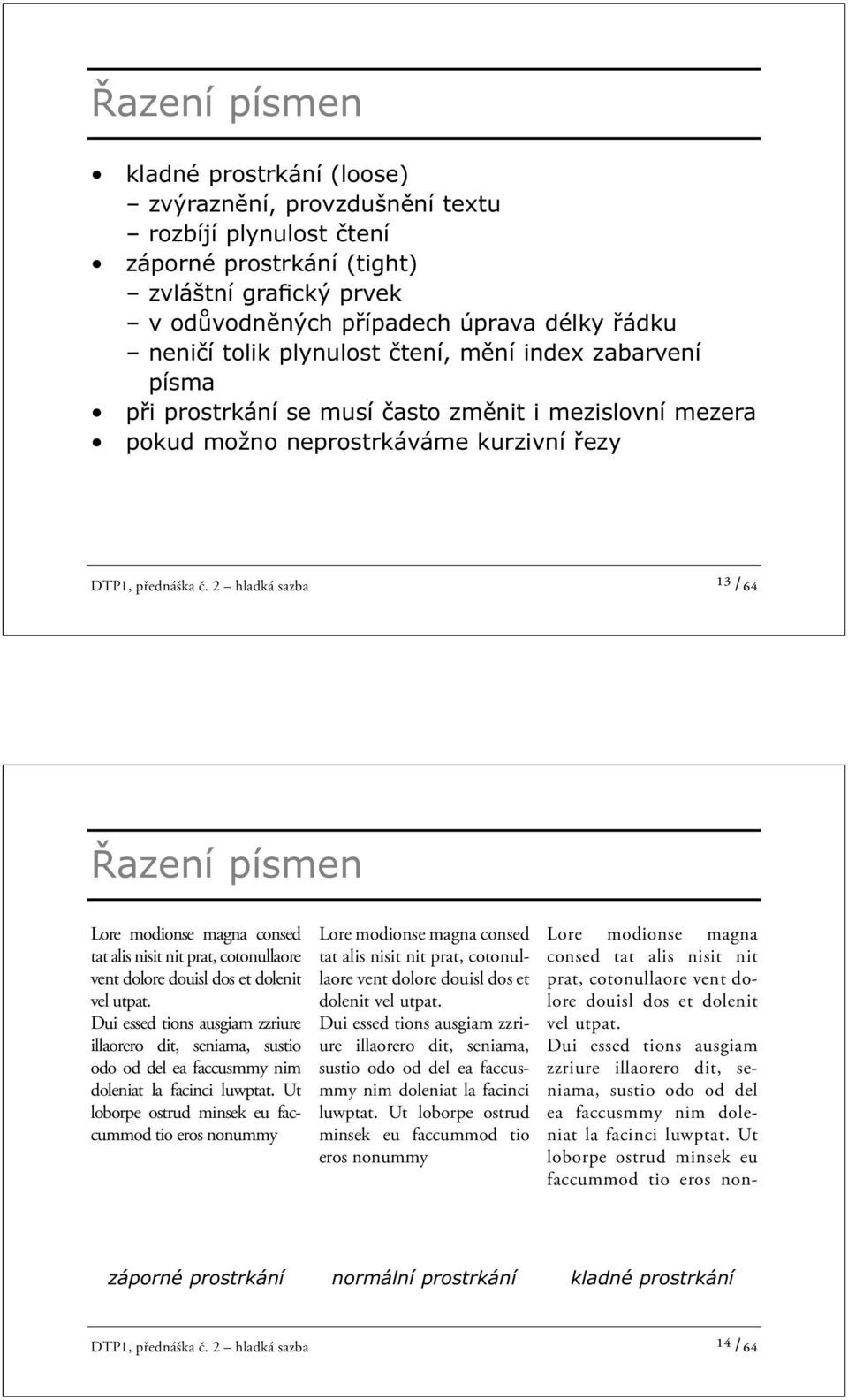2 hladká sazba ¹³ /64 Řazení písmen Lore modionse magna consed tat alis nisit nit prat, cotonullaore vent dolore douisl dos et dolenit vel utpat.