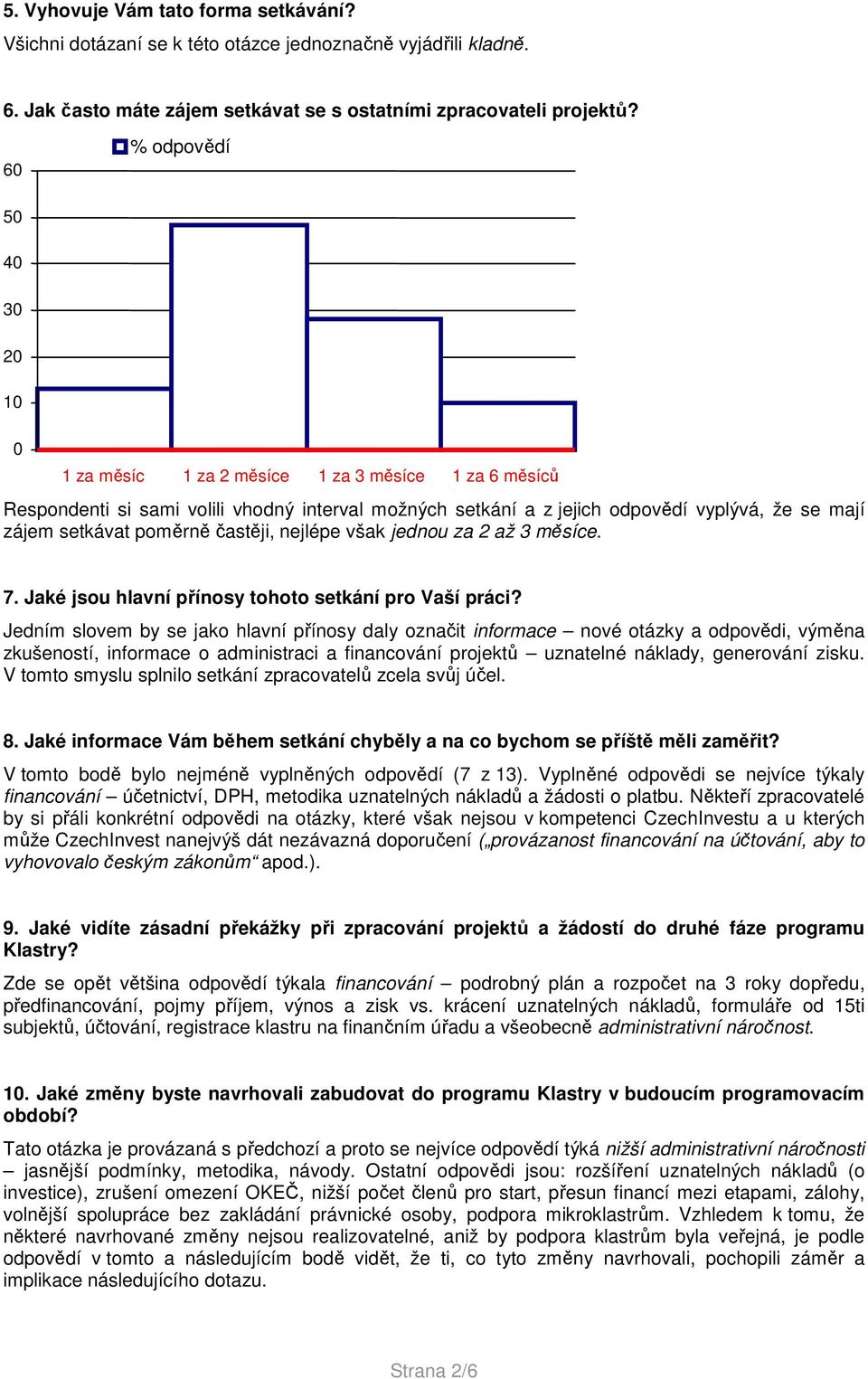 poměrně častěji, nejlépe však jednou za 2 až 3 měsíce. 7. Jaké jsou hlavní přínosy tohoto setkání pro Vaší práci?