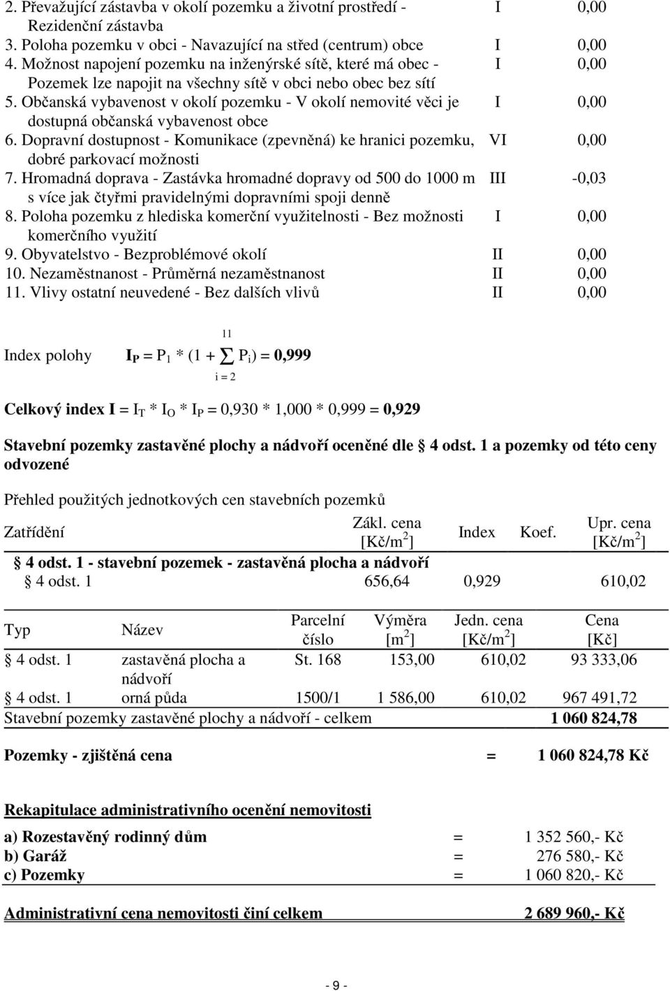 Občanská vybavenost v okolí pozemku - V okolí nemovité věci je I 0,00 dostupná občanská vybavenost obce 6.