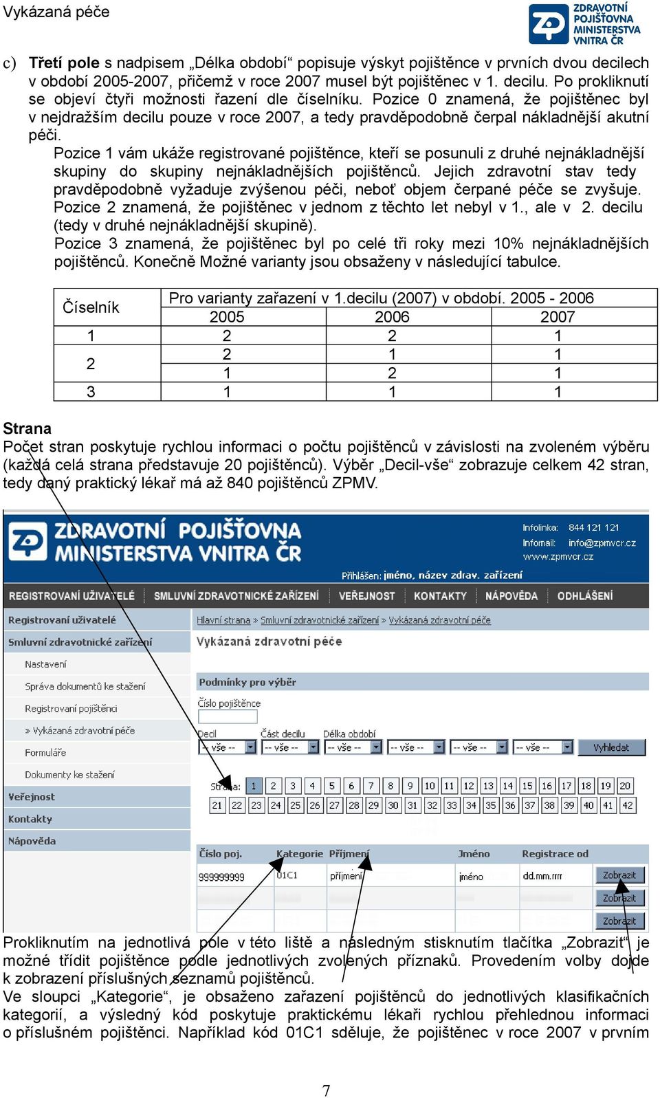 Pozice 1 vám ukáže registrované pojištěnce, kteří se posunuli z druhé nejnákladnější skupiny do skupiny nejnákladnějších pojištěnců.