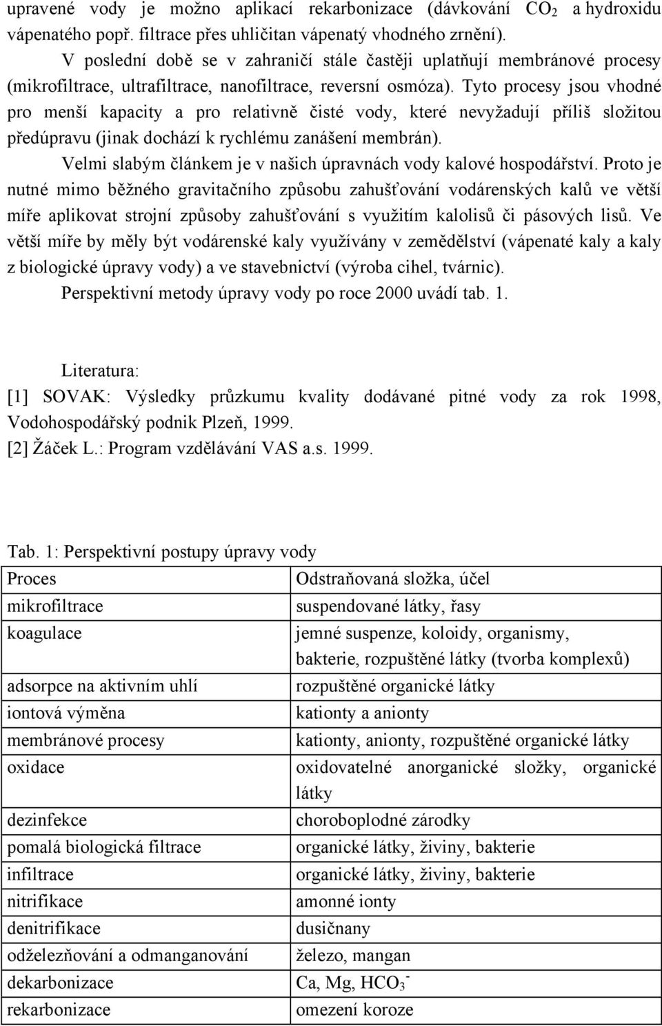 Tyto procesy jsou vhodné pro menší kapacity a pro relativně čisté vody, které nevyžadují příliš složitou předúpravu (jinak dochází k rychlému zanášení membrán).