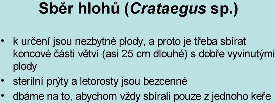 koncové části větví (asi 25 cm dlouhé) s dobře vyvinutými