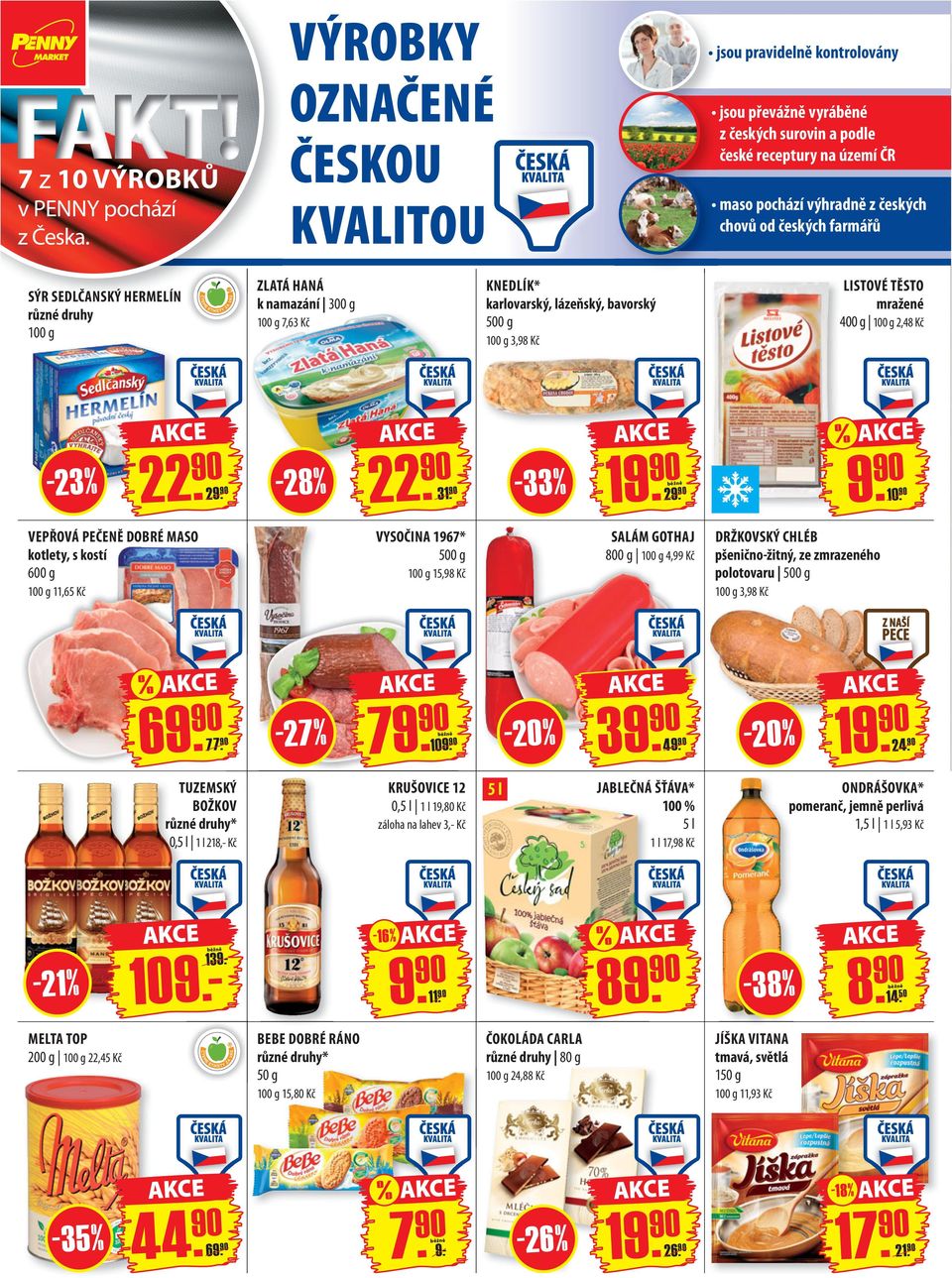 farmářů SÝR SEDLČANSKÝ HERMELÍN 100 g ZLATÁ HANÁ k namazání 300 g 100 g 7,63 Kč KNEDLÍK* karlovarský, lázeňský, bavorský 100 g 3,98 Kč LISTOVÉ TĚSTO mražené 400 g 100 g 2,48 Kč - 23 % 22. -28% 22. 31.