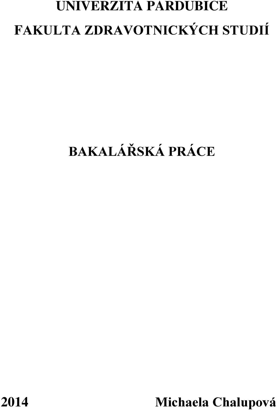 STUDIÍ BAKALÁŘSKÁ