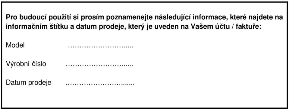 informačním štítku a datum prodeje, který je