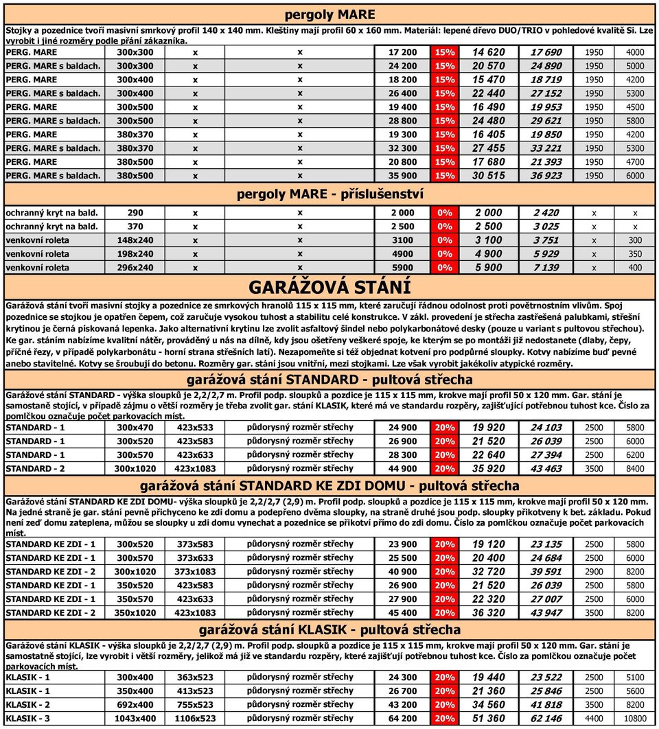MARE 300400 18 200 15% 15 470 18 719 1950 4200 PERG. MARE s baldach. 300400 26 400 15% 22 440 27 152 1950 5300 PERG. MARE 300500 19 400 15% 16 490 19 953 1950 4500 PERG. MARE s baldach. 300500 28 800 15% 24 480 29 621 1950 5800 PERG.