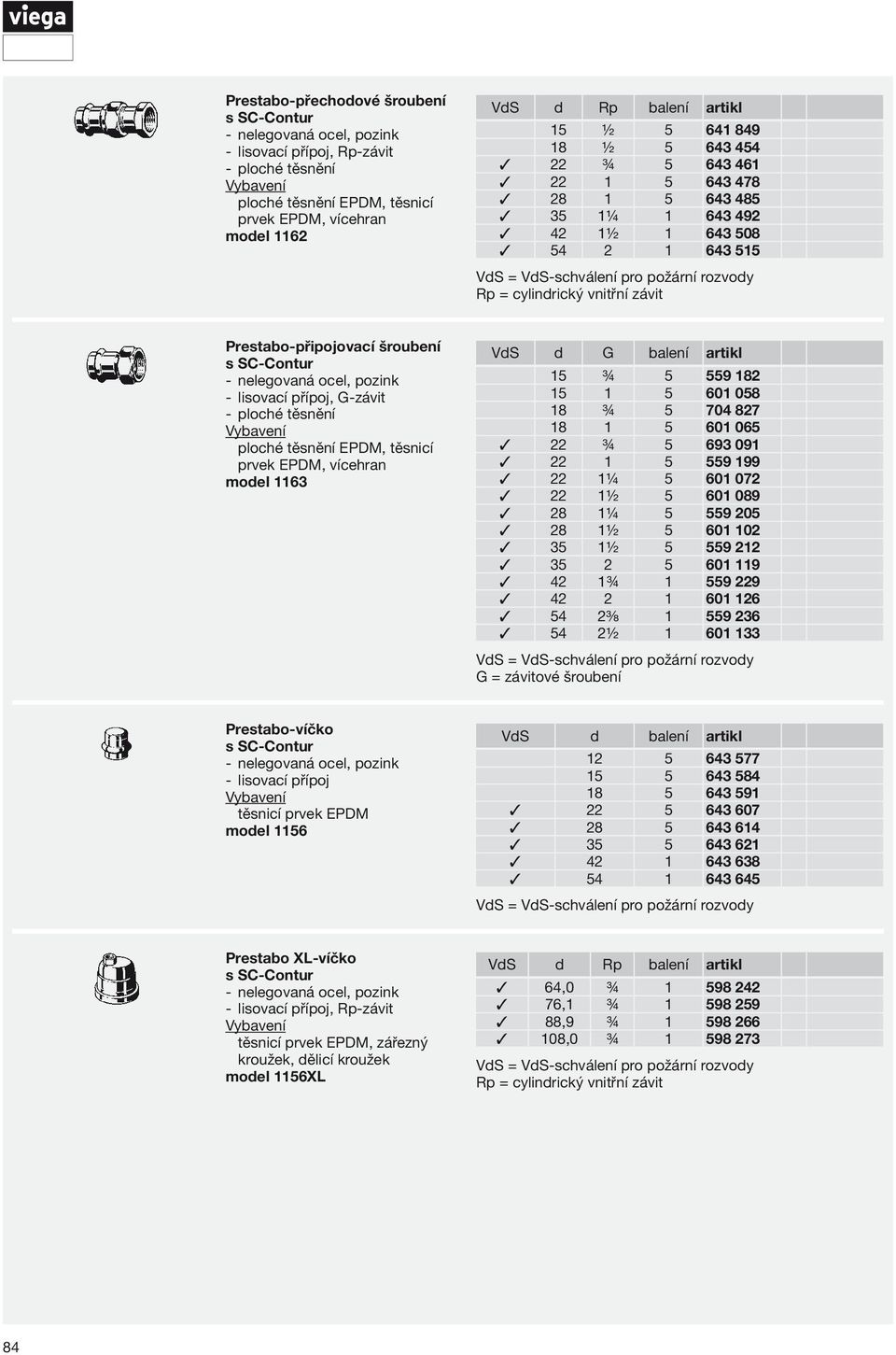 těsnicí prvek EPDM, vícehran model 1163 VdS d G balení artikl 15 ¾ 5 559 182 15 1 5 601 058 18 ¾ 5 704 827 18 1 5 601 065 22 ¾ 5 693 091 22 1 5 559 199 22 1¼ 5 601 072 22 1½ 5 601 089 28 1¼ 5 559 205