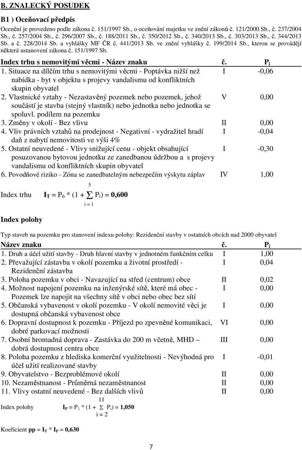 , kterou se provádějí některá ustanovení zákona č. 151/1997 Sb. Index trhu s nemovitými věcmi - Název znaku č. P i 1.