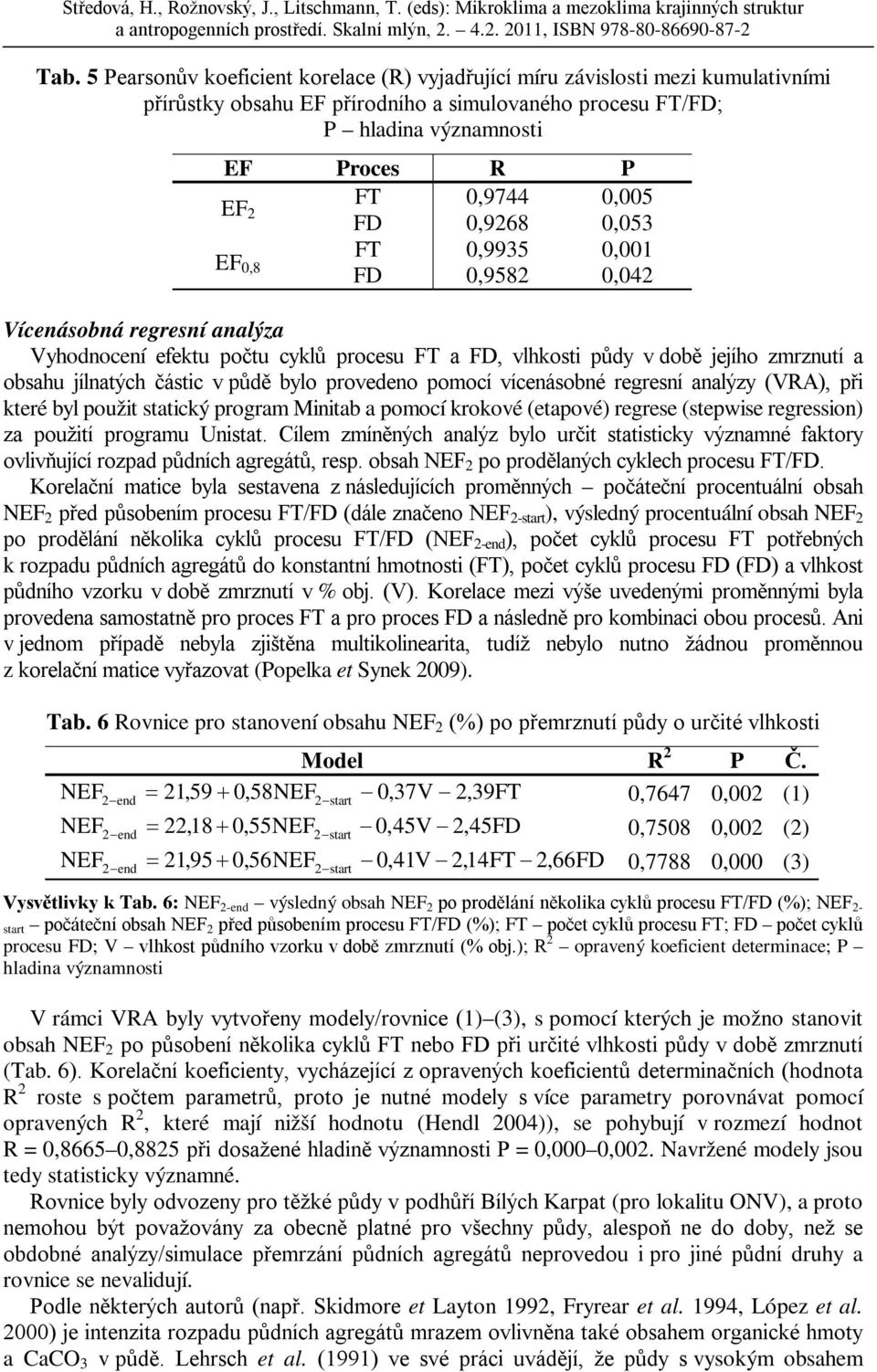 pomocí vícenásobné regresní analýzy (VRA), při které byl použit statický program Minitab a pomocí krokové (etapové) regrese (stepwise regression) za použití programu Unistat.
