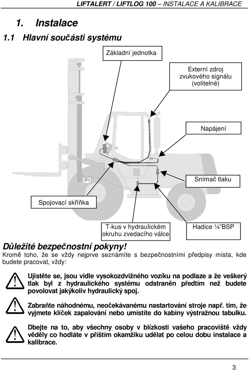 okruhu zvedacího válce Hadice ¼ BSP Důležité bezpečnostní pokyny!