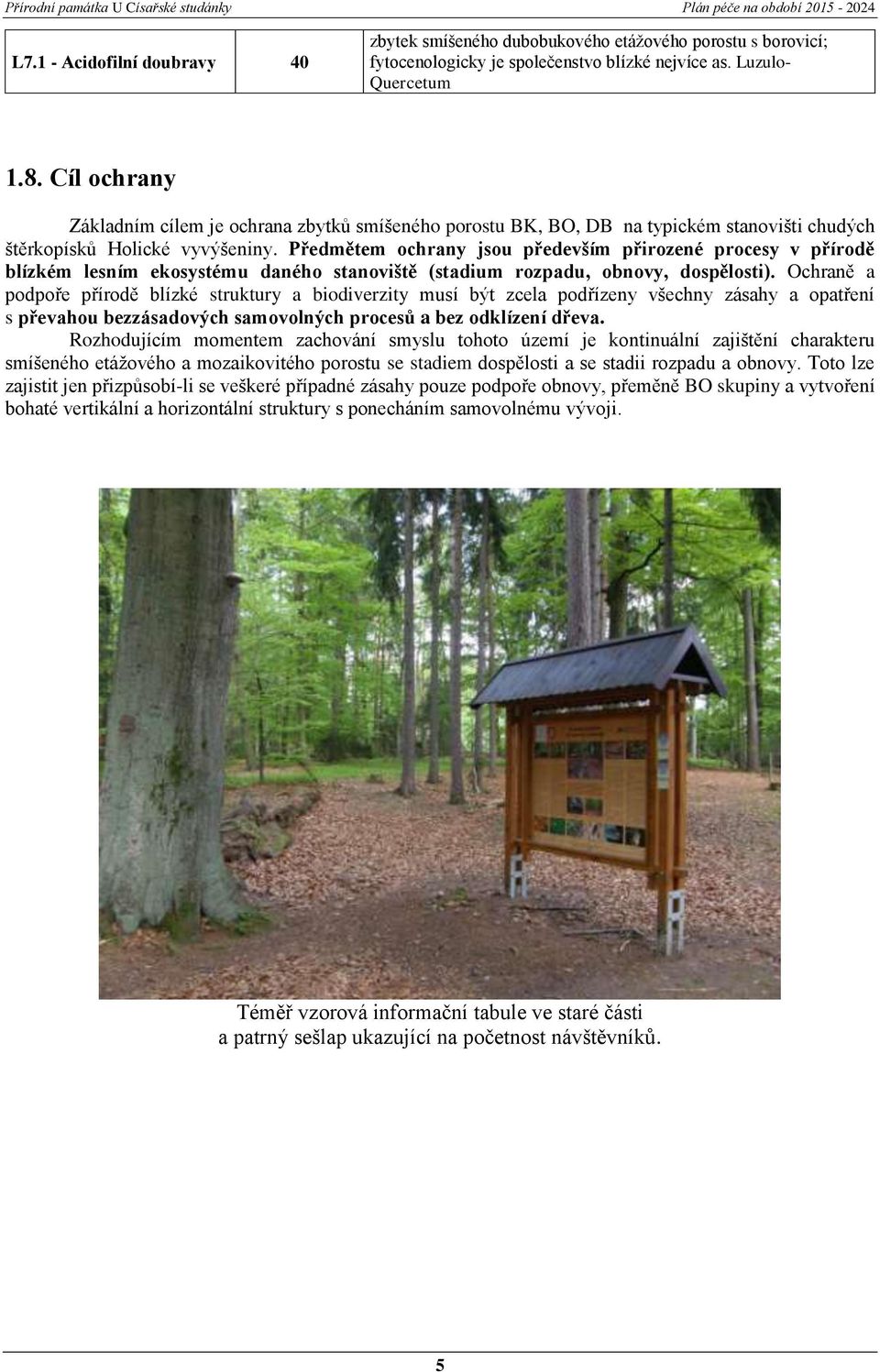 Předmětem ochrany jsou především přirozené procesy v přírodě blízkém lesním ekosystému daného stanoviště (stadium rozpadu, obnovy, dospělosti).