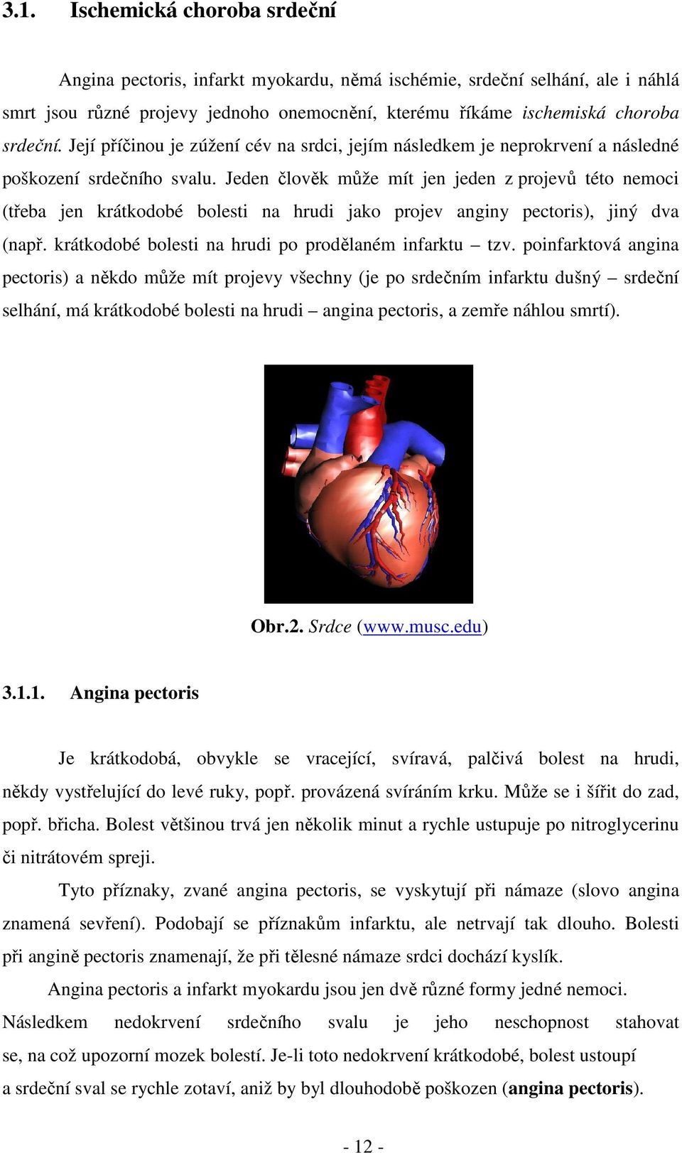 Jeden člověk může mít jen jeden z projevů této nemoci (třeba jen krátkodobé bolesti na hrudi jako projev anginy pectoris), jiný dva (např. krátkodobé bolesti na hrudi po prodělaném infarktu tzv.
