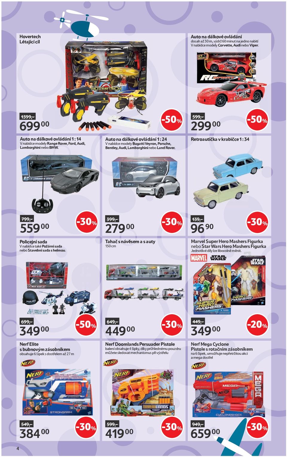 -50% Auto na dálkové ovládání 1 : 24 V nabídce modely Bugatti Veyron, Porsche, Bentley, Audi, Lamborghini nebo Land Rover.