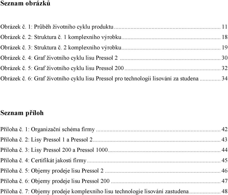 .. 34 Seznam příloh Příloha č. 1: Organizační schéma firmy... 42 Příloha č. 2: Lisy Pressol 1 a Pressol 2... 43 Příloha č. 3: Lisy Pressol 200 a Pressol 1000... 44 Příloha č.